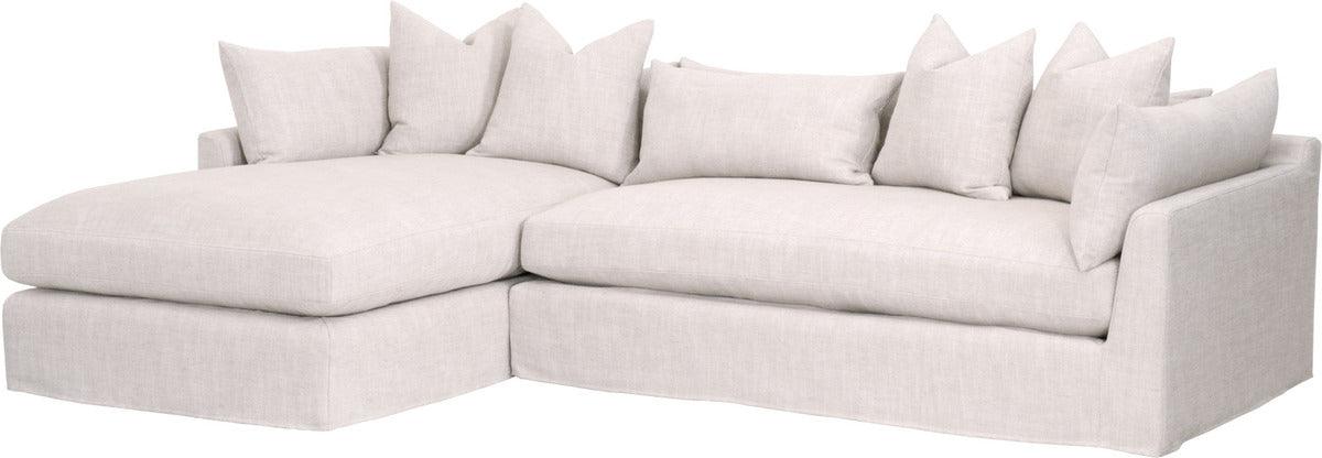 Essentials For Living Sectional Sofas - Haven 110" Lounge Slipcover LF Sectional Bisque, Espresso