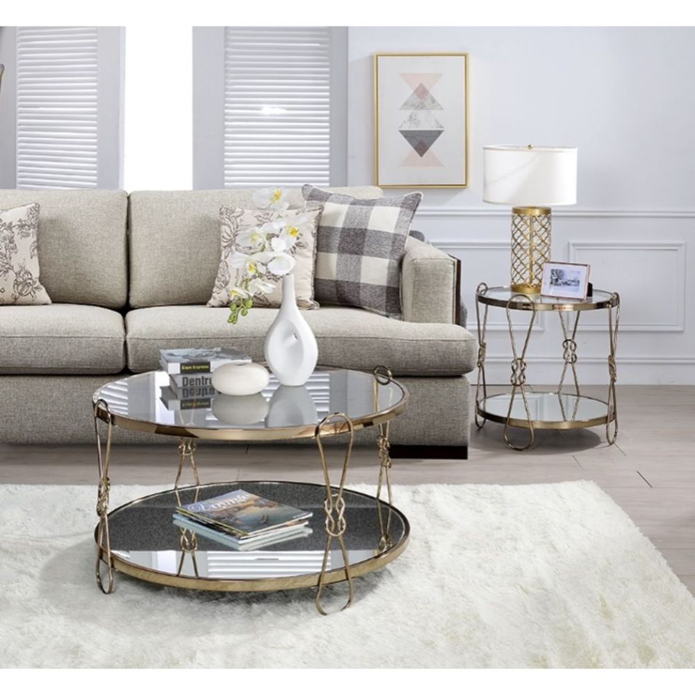 ACME Furniture Coffee Tables - Zekera Coffee Table, Champagne & Mirrored