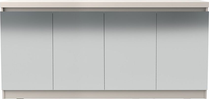 Manhattan Comfort Buffets & Sideboards - Viennese 62.99 in. 6- Shelf Buffet Cabinet with Mirrors in Off White