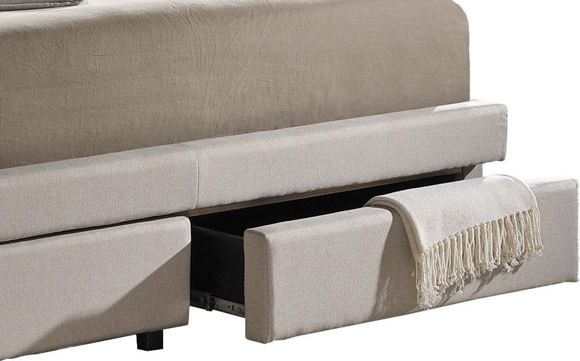 Wholesale Interiors Beds - Ainge King Bed with Storage Light Beige
