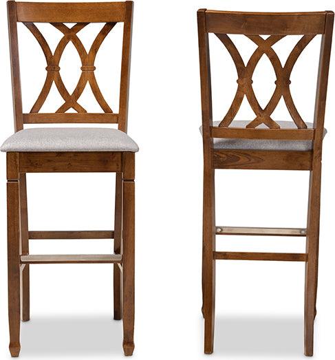 Wholesale Interiors Barstools - Calista Bar Stool Gray & Walnut (Set of 2)