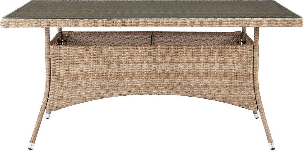 Manhattan Comfort Outdoor Dining Tables - Genoa Patio Dining Table in Nature Tan Weave