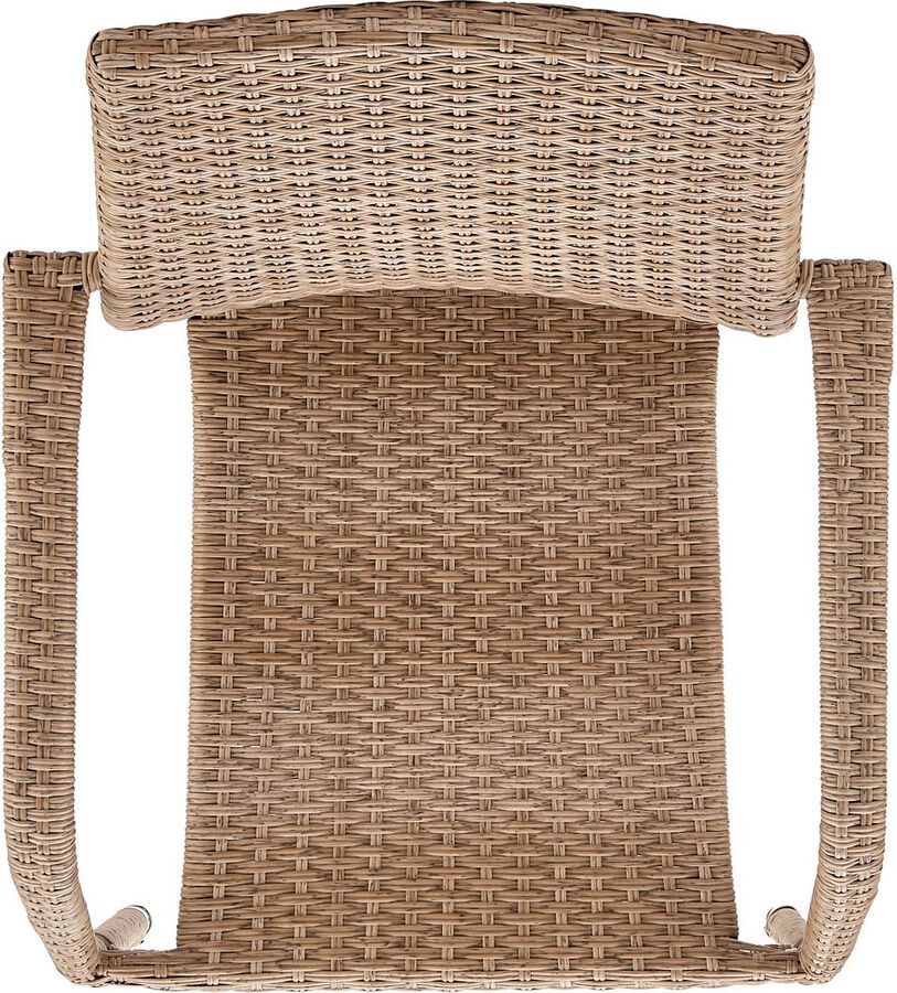 Manhattan Comfort Outdoor Dining Chairs - Genoa Patio Dining Armchair in Nature Tan Weave