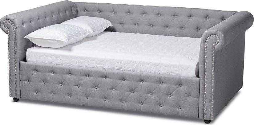Wholesale Interiors Daybeds - Mabelle Modern and Contemporary Gray Fabric Upholstered Queen Size Daybed