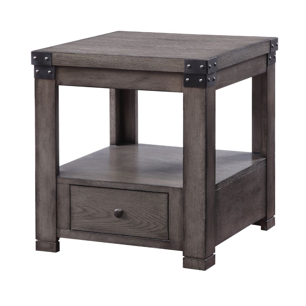 ACME Side & End Tables - ACME Melville End Table, Ash Gray