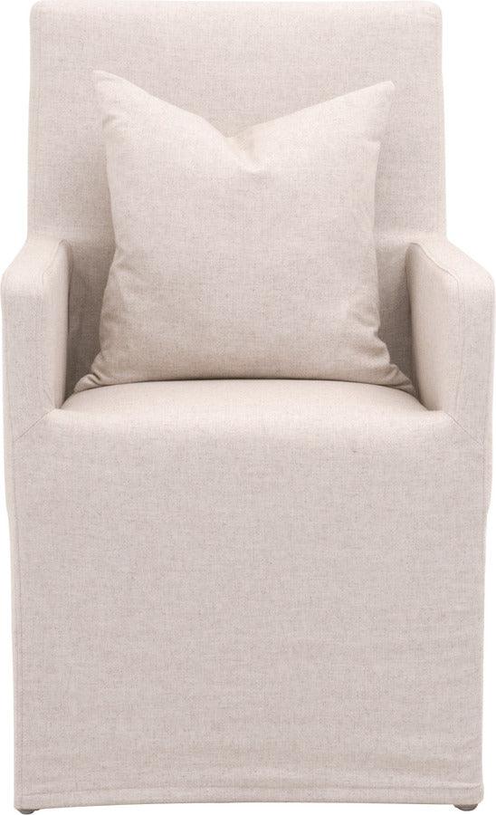 Essentials For Living Dining Chairs - Shelter Slipcover Arm Chair Jute, Natural Gray Birch