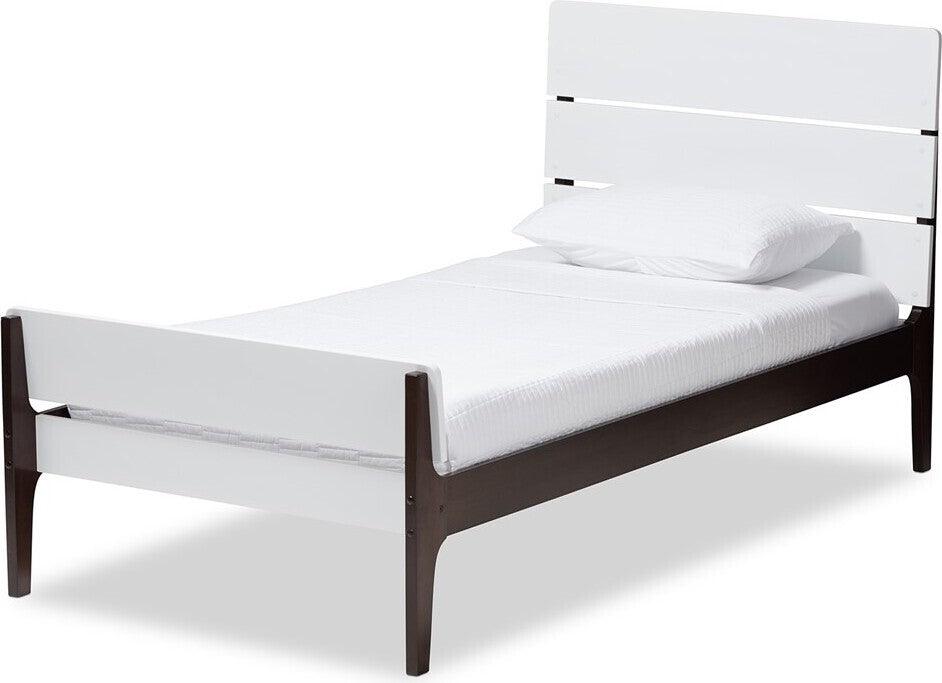 Wholesale Interiors Beds - Nereida Twin Bed White & Dark Brown