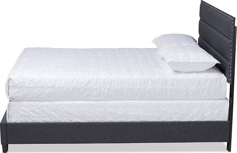 Wholesale Interiors Beds - Ansa King Bed Dark Gray & Black