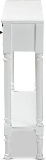 Wholesale Interiors Consoles - Calvin Classic French Farmhouse White Finished Wood 3-Drawer Entryway Console Table