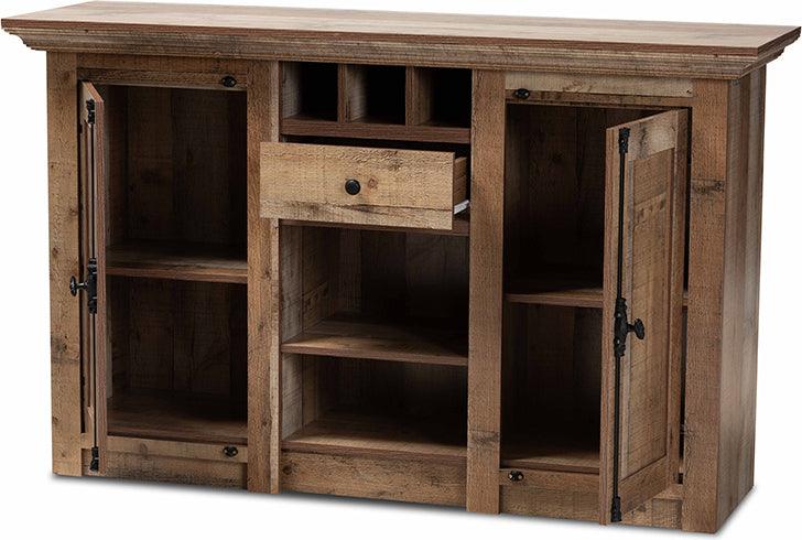 Wholesale Interiors Buffets & Sideboards - Albert Contemporary Rustic Finished Wood 2-Door Dining Room Sideboard Buffet