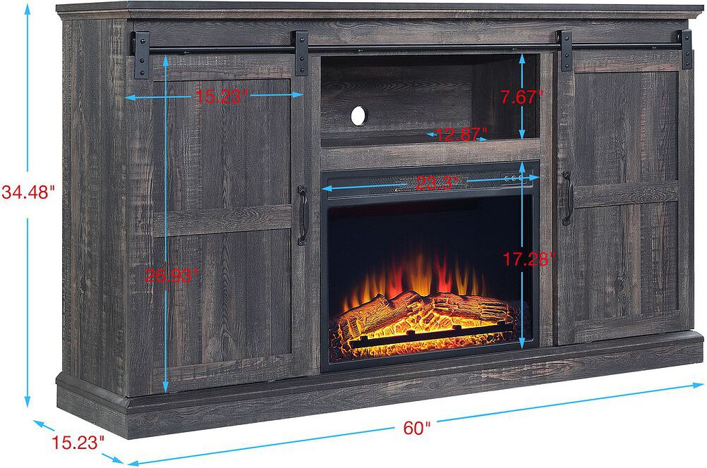 Manhattan Comfort Fireplaces - Myrtle Fireplace in Heavy Brown