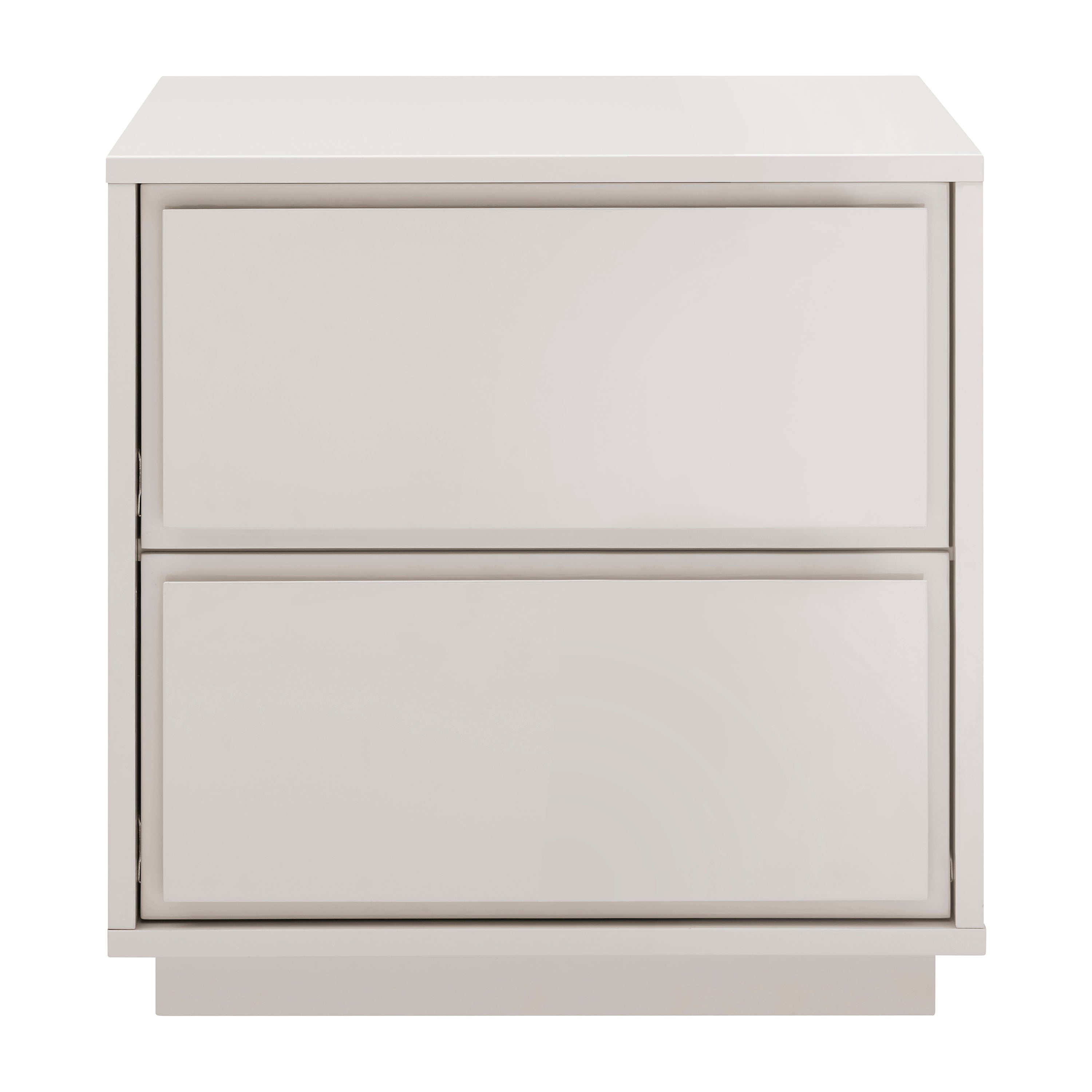 Euro Style Nightstands & Side Tables - Tresero Nightstand in High Gloss Warm Gray