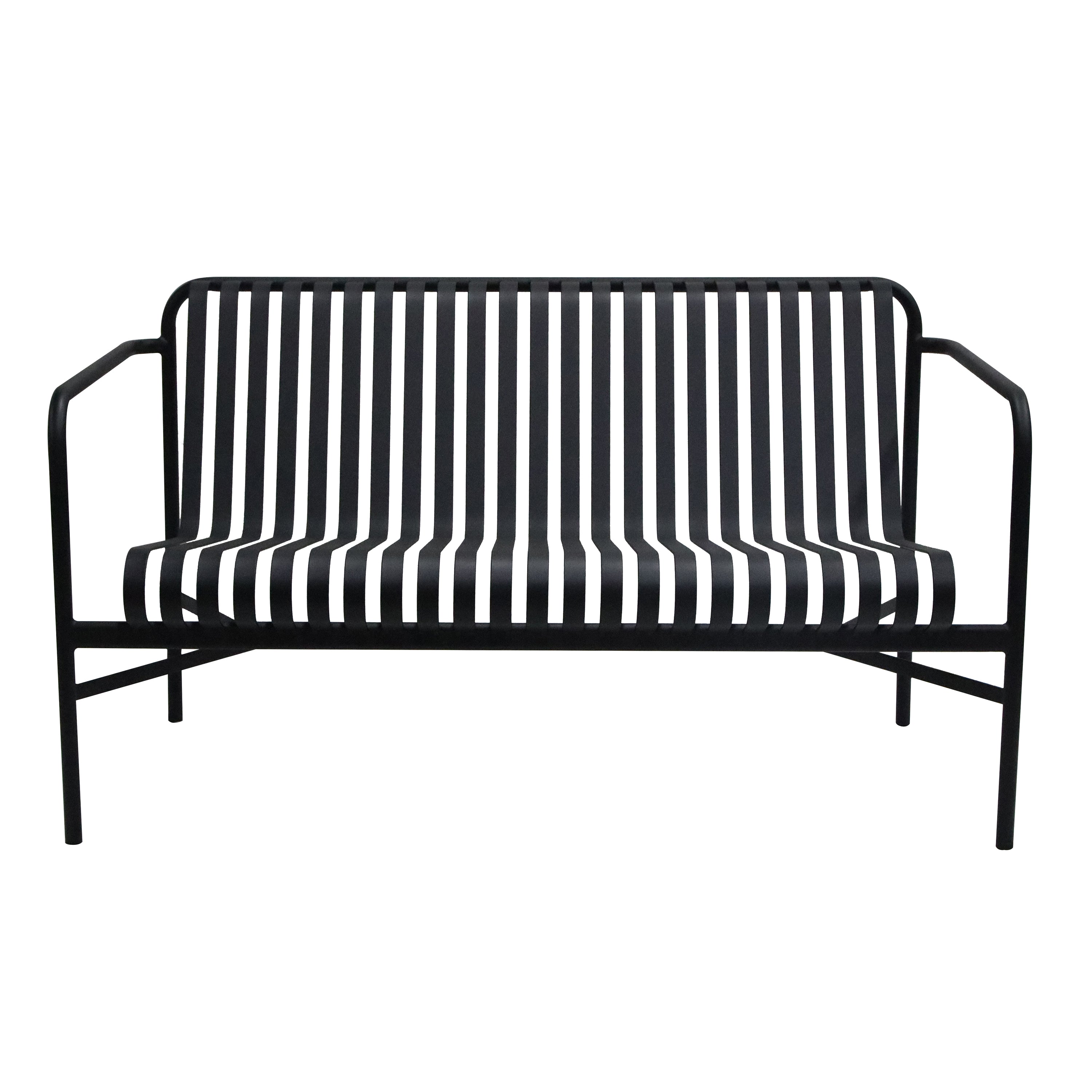 Euro Style Outdoor Sofas - Enid Outdoor Loveseat in Black - Set of 1