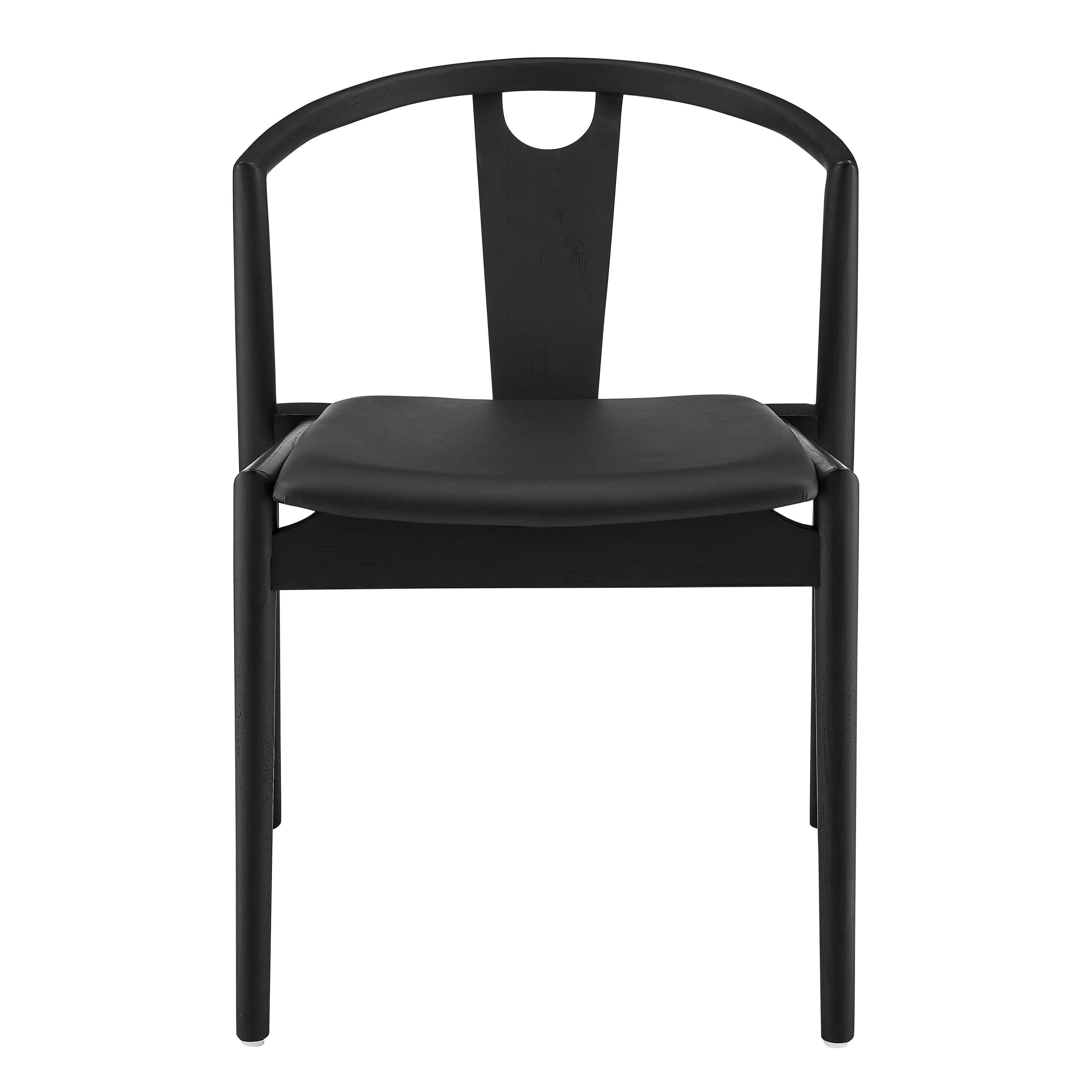 Euro Style Dining Chairs - Blanche Side Chair with Black Leatherette Seat and Black Frame - Set of 1