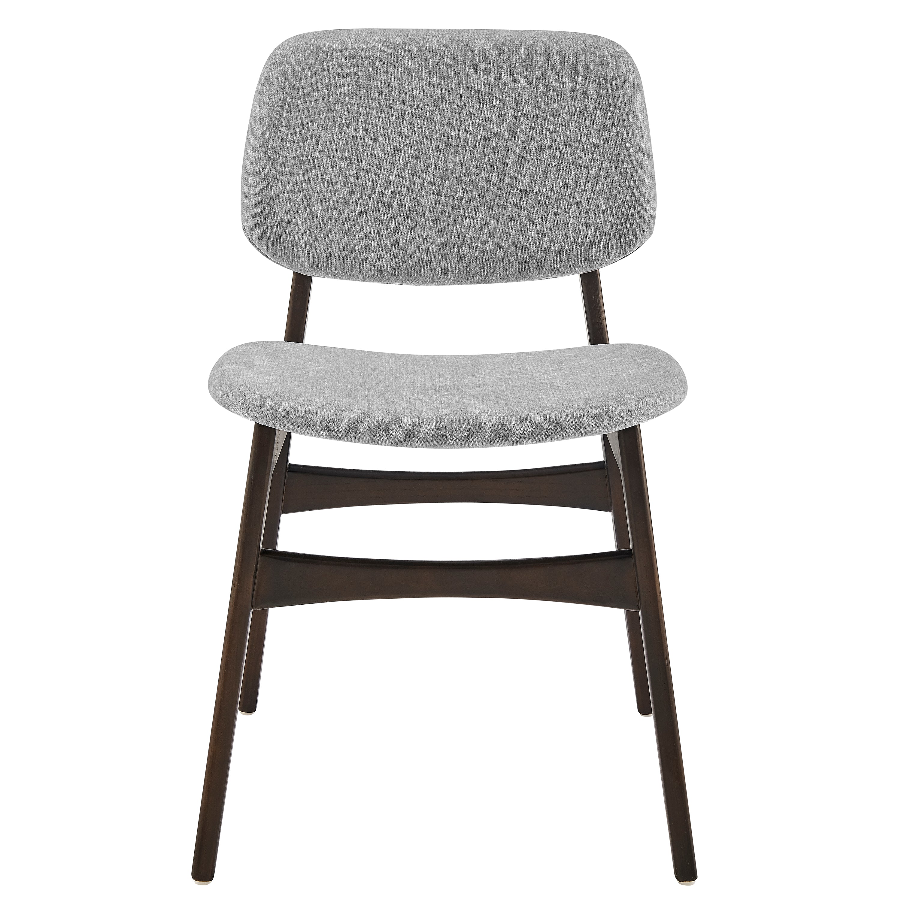 Euro Style Dining Chairs - Gunther Side Chair with Gray Fabric and Dark Walnut Frame - Set of 2