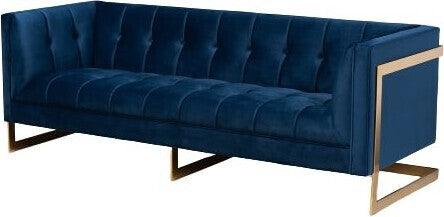 Wholesale Interiors Loveseats - Ambra Sofa Navy Blue & Gold