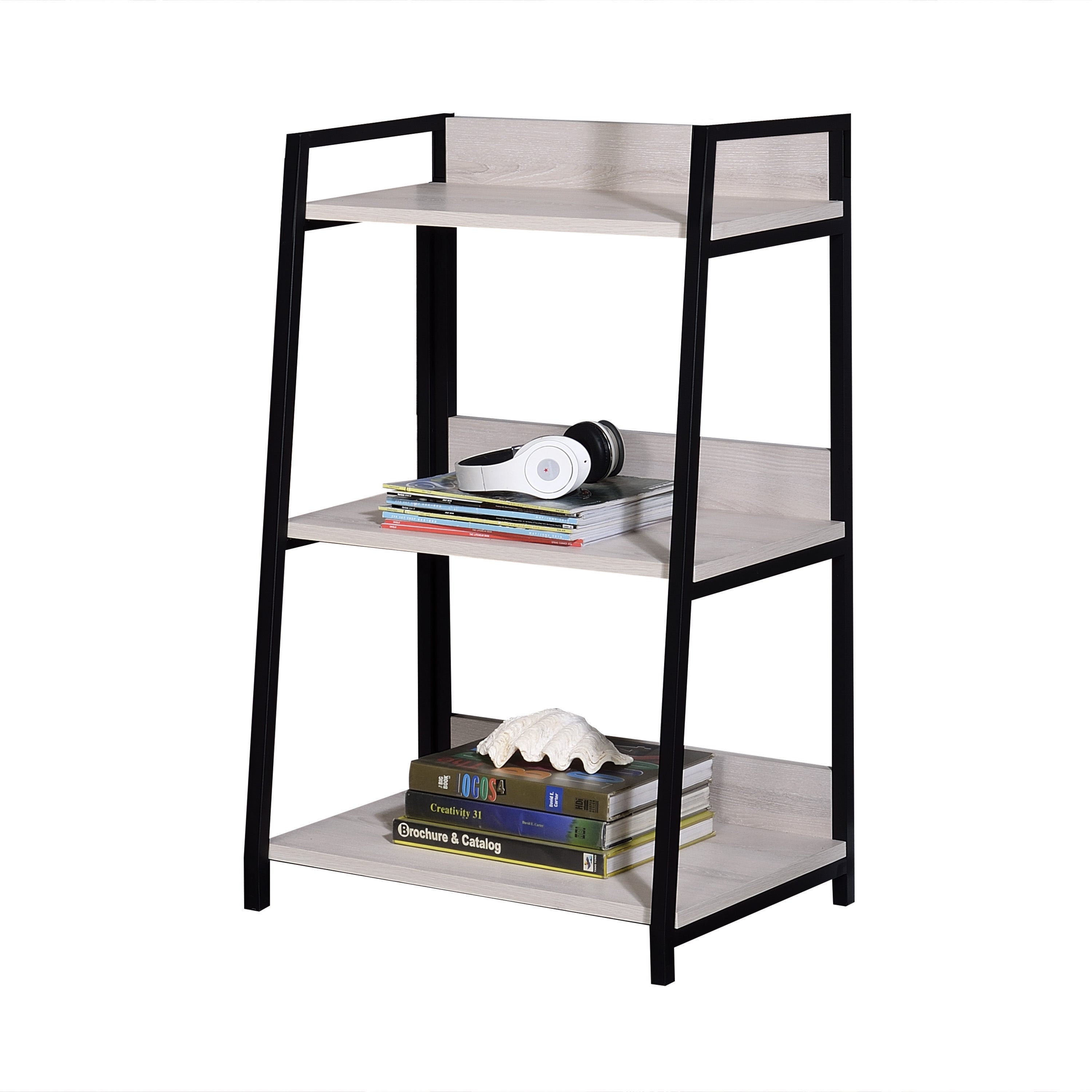 ACME Bookcases & Display Units - ACME Wendral Bookshelf (3-Tier), Natural & Black