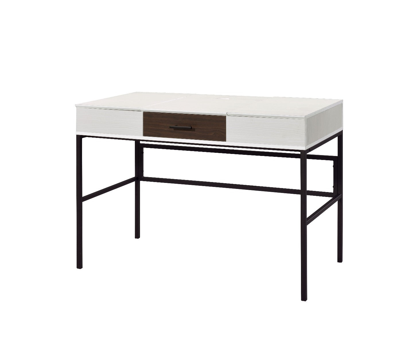 ACME Desks - ACME Verster Built-in USB Port Writing Desk, Natural & Black Finish
