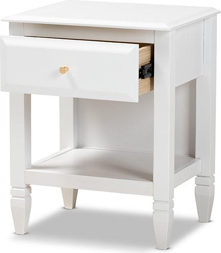 Wholesale Interiors Nightstands & Side Tables - Naomi Nightstand White & Gold