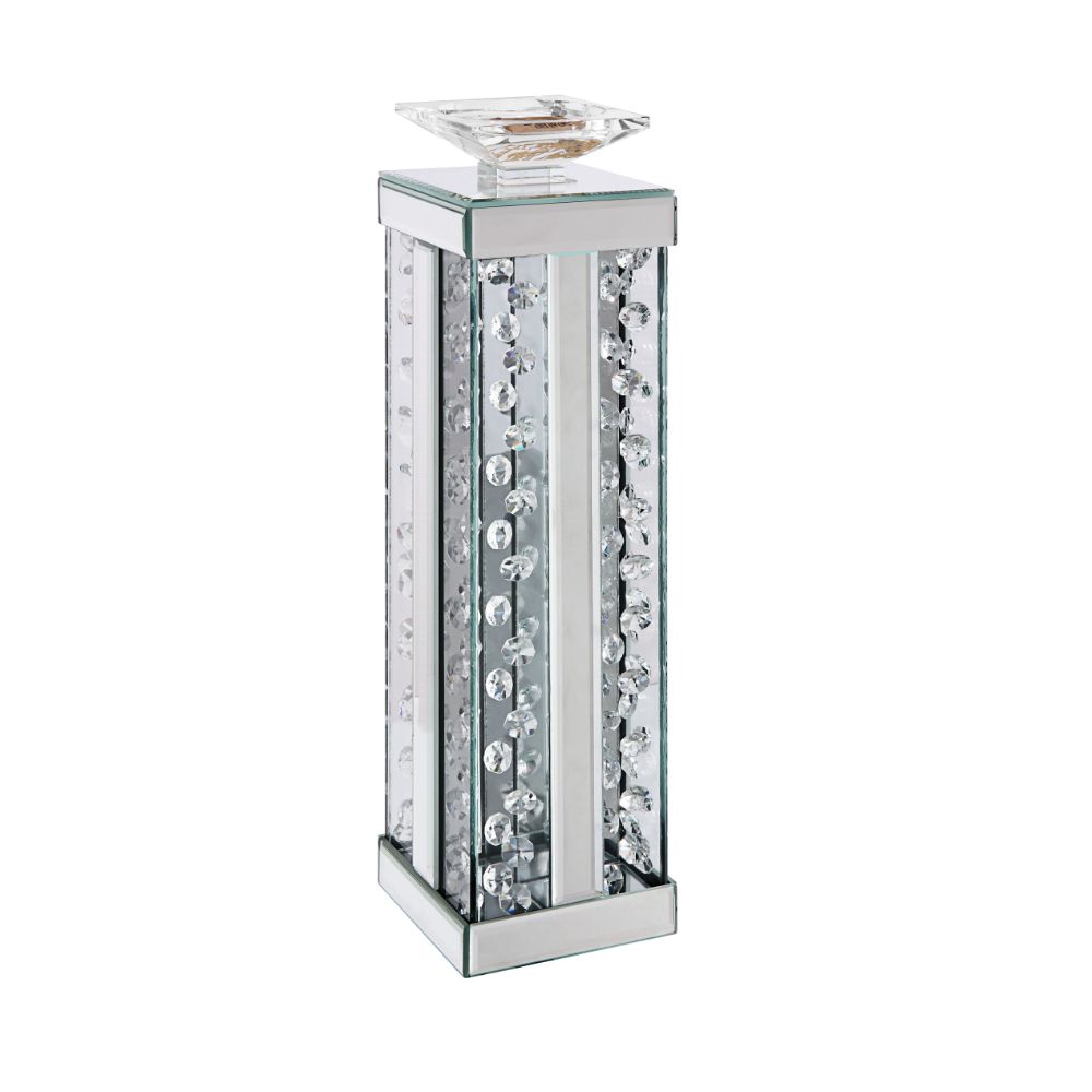 ACME Candle Holders & Tealights - ACME Nysa Accent Candleholder (Set-2), Mirrored & Faux Crystals