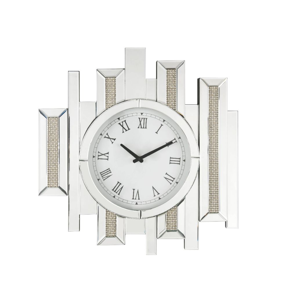 ACME Clocks - ACME Lavina Wall Clock, Mirrored & Faux Diamonds