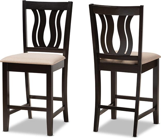 Wholesale Interiors Barstools - Fenton Bar Stool Sand & Dark Brown (Set of 2)