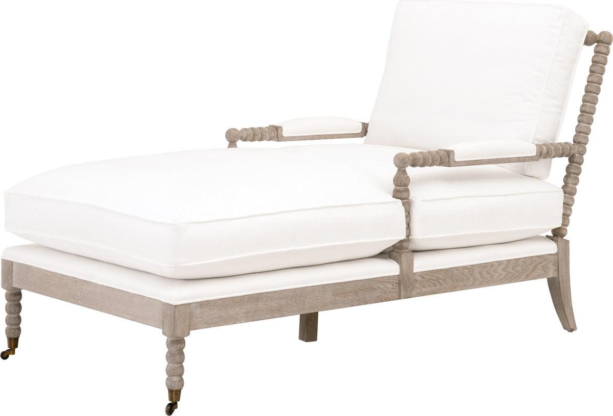 Essentials For Living Sleepers & Futons - Rouleau Chaise Lounge LiveSmart Peyton Pearl & Natural Gray Oak