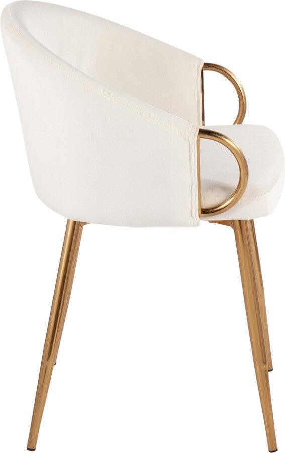 Lumisource Accent Chairs - Claire Contemporary/Glam Chair In Gold Metal & Cream Velvet