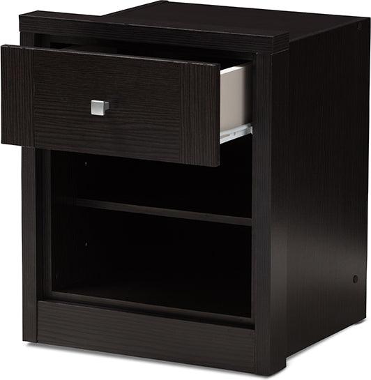 Wholesale Interiors Nightstands & Side Tables - Danette Nightstand Wenge Dark Brown