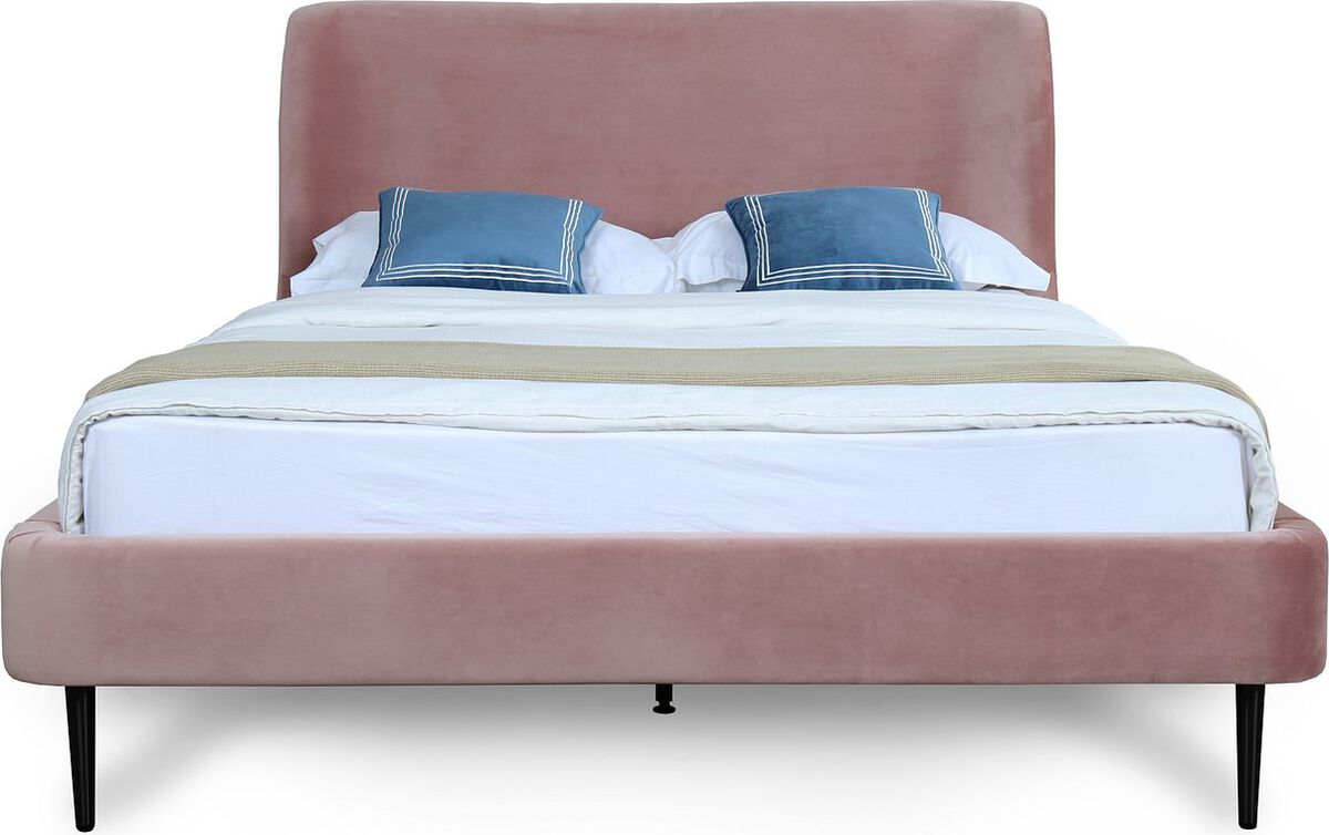 Manhattan Comfort Beds - Heather Queen Bed in Blush and Black Legs