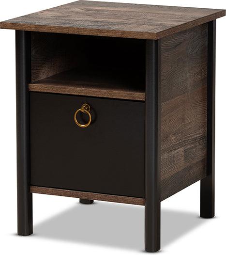Wholesale Interiors Nightstands & Side Tables - Vaughan Nightstand Brown & Black