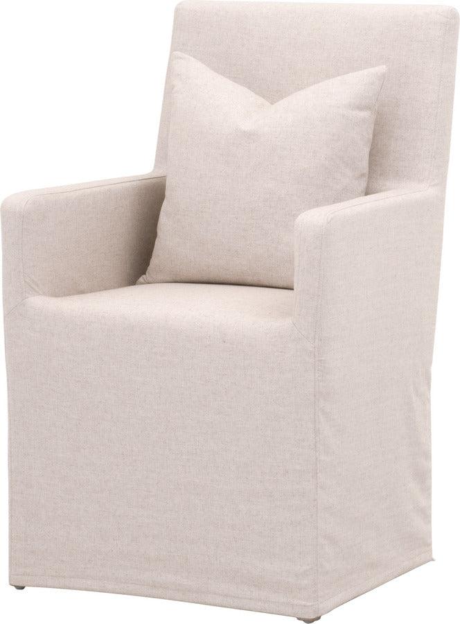 Essentials For Living Dining Chairs - Shelter Slipcover Arm Chair Jute, Natural Gray Birch
