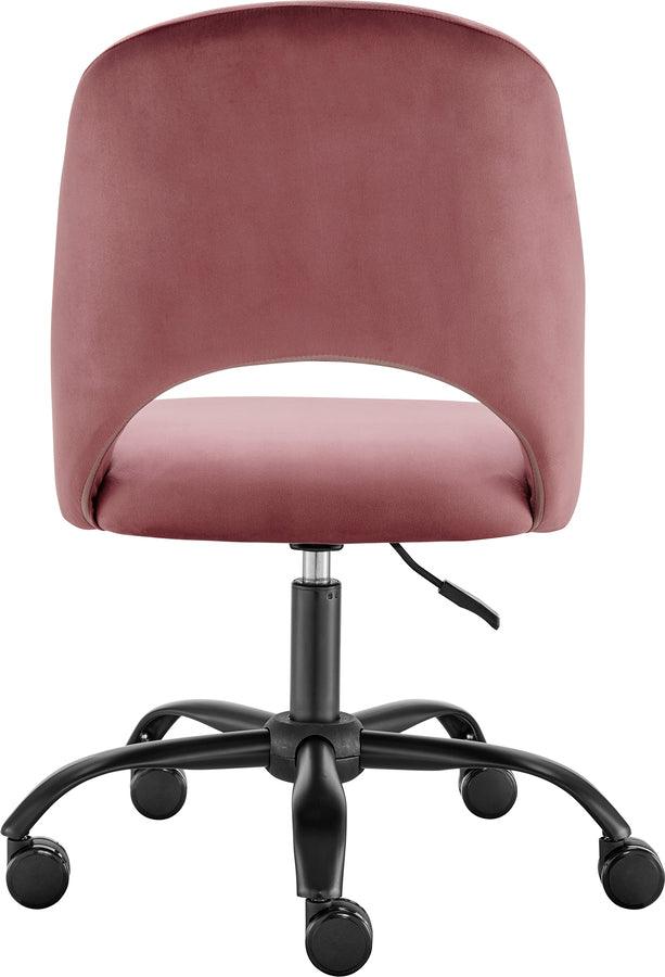 Euro Style Task Chairs - Alby Office Chair in Rose with Black Base