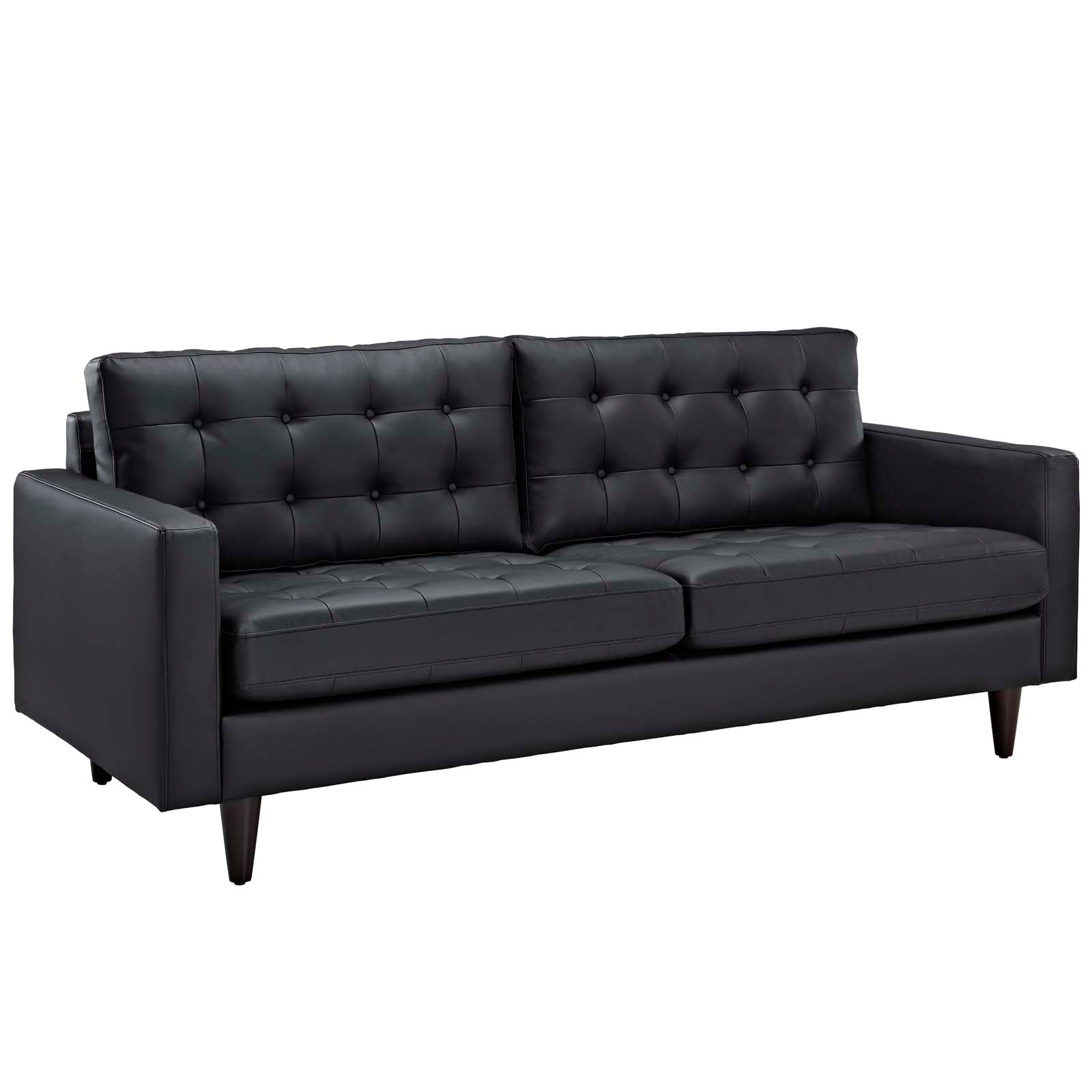 Modway Sofas & Couches - Empress Bonded Leather Sofa Black