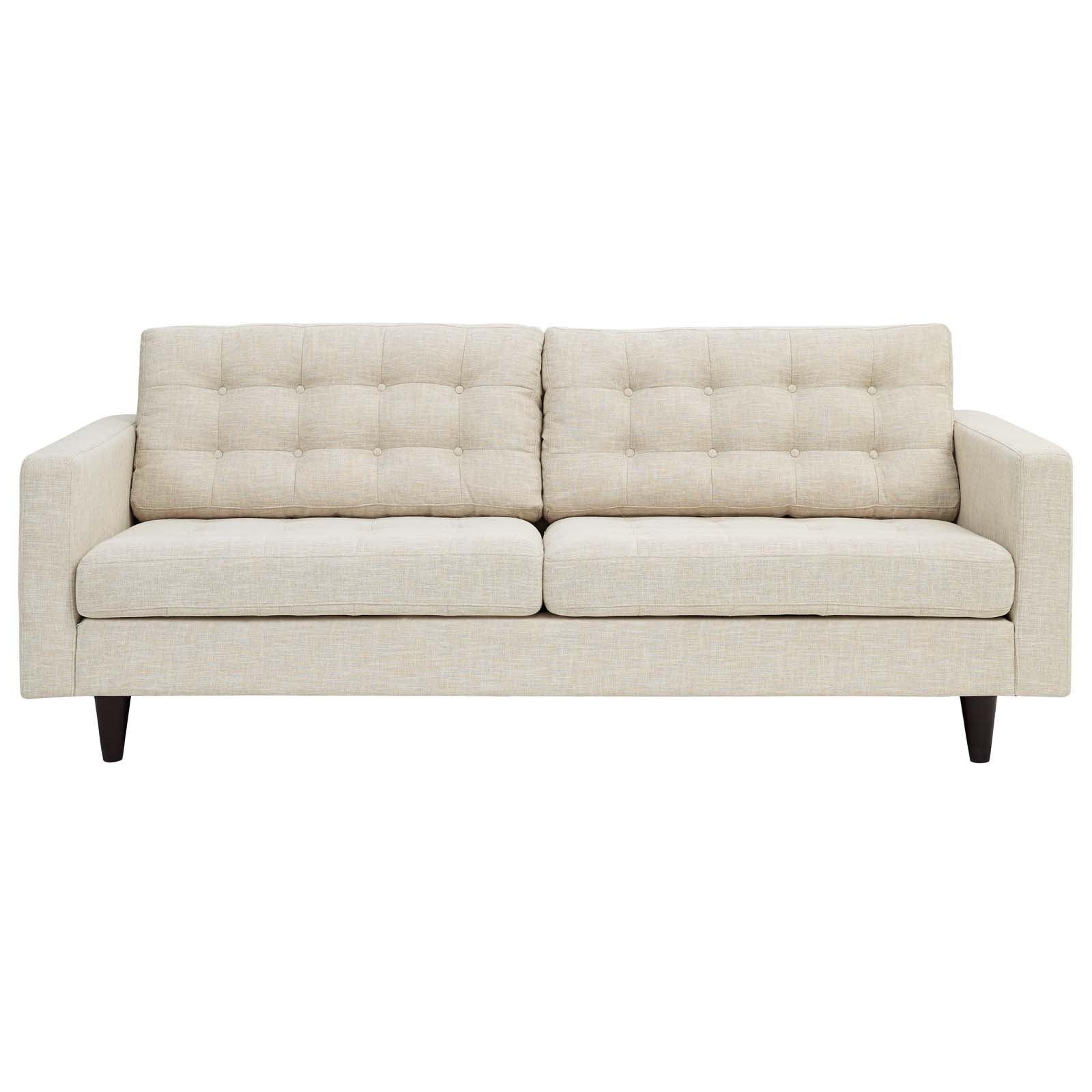 Modway Sofas & Couches - Empress Upholstered Fabric Sofa Beige