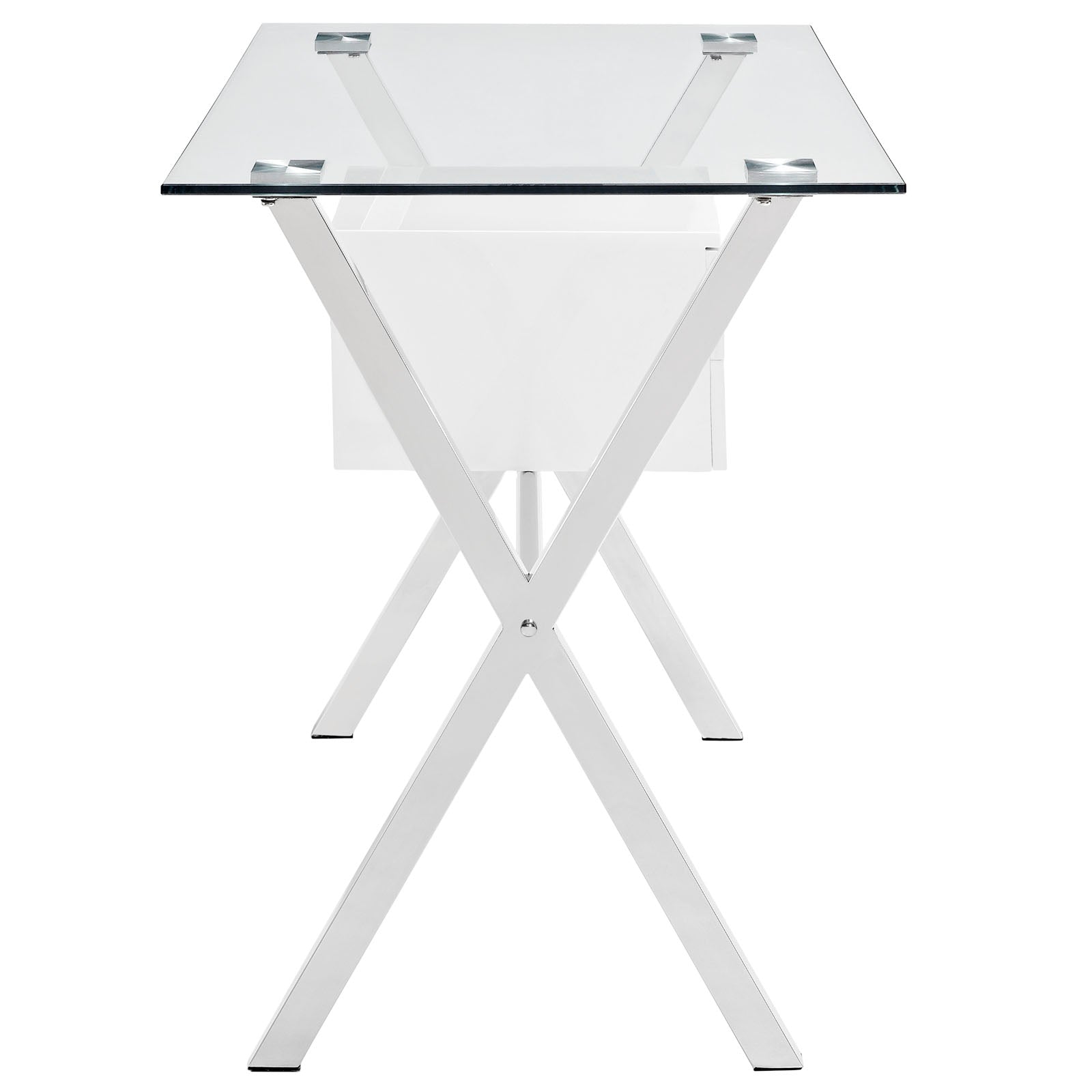 Modway Desks - Stasis Glass Top Office 56"D Desk White