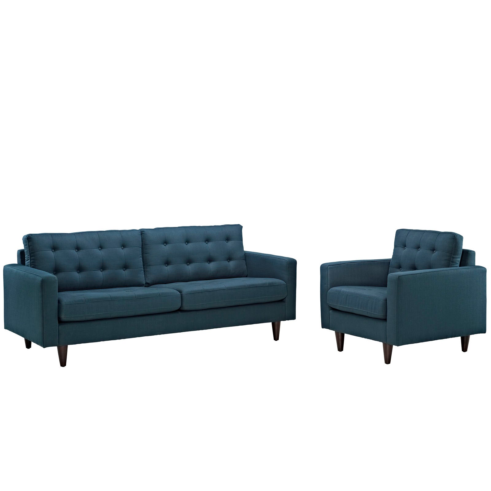 Modway Living Room Sets - Empress Armchair and Sofa ( Set of 2 ) Azure