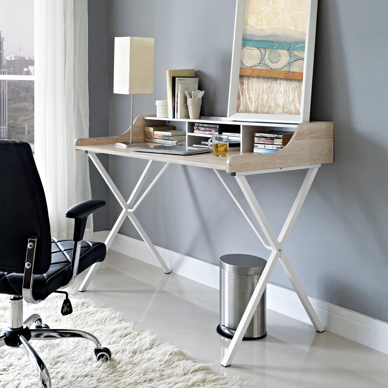 Modway Desks - Bin Office Desk Oak
