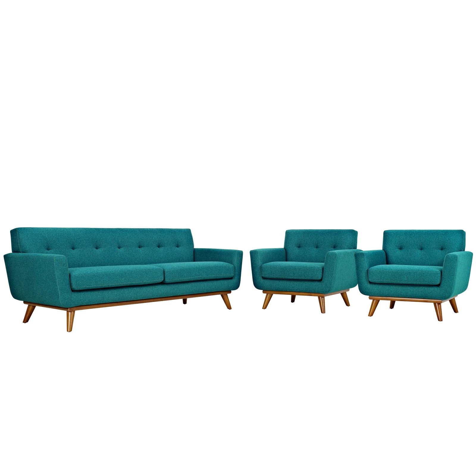 Modway Sofas & Couches - Engage Armchairs and Sofa (Set of 3) Teal