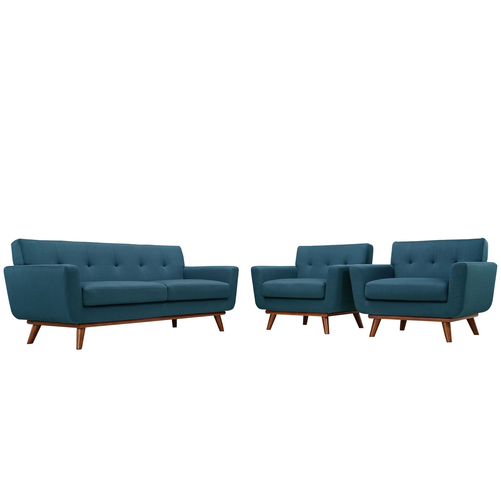 Modway Living Room Sets - Engage Armchairs and Loveseat Set of 3 Azure