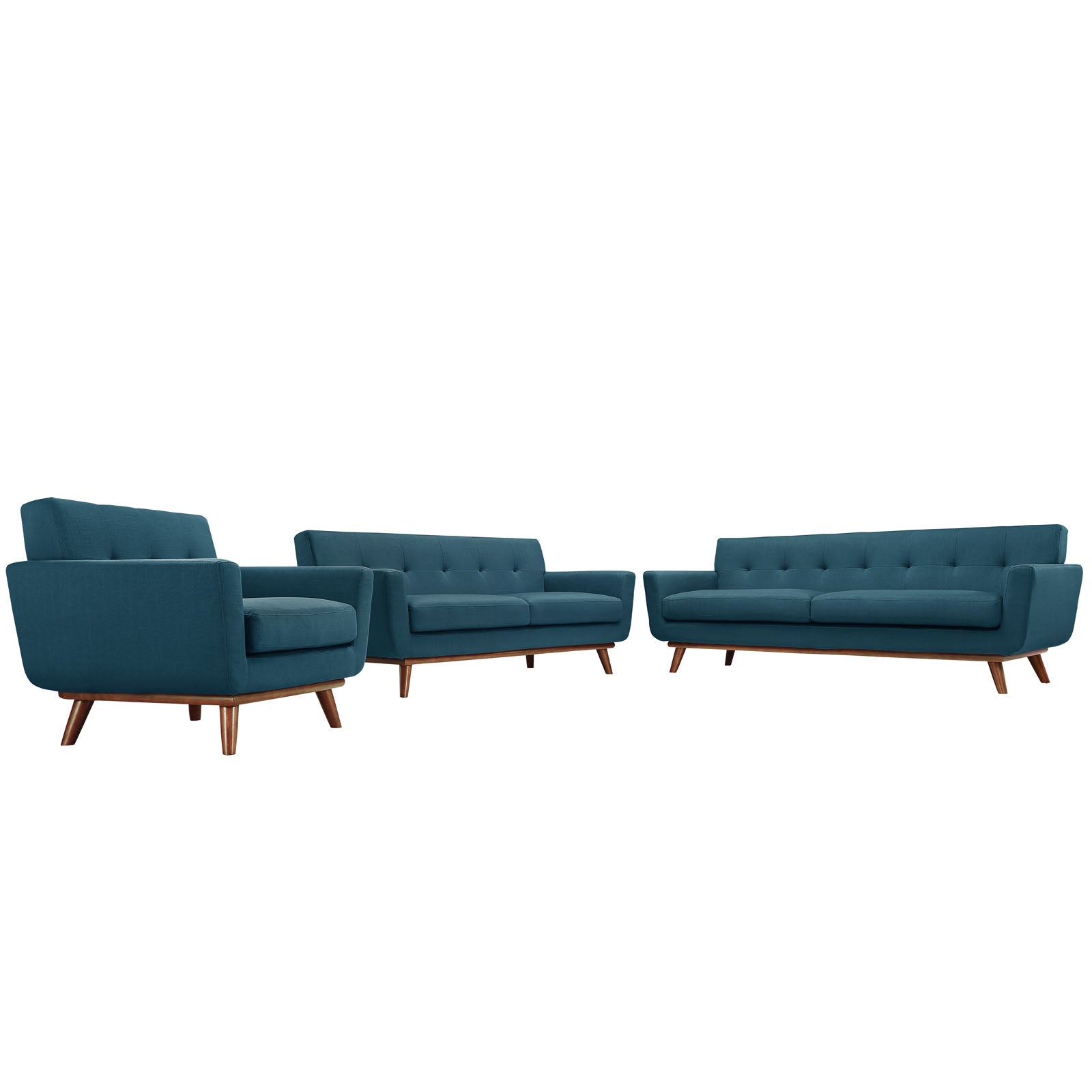Modway Living Room Sets - Engage Sofa Loveseat and Armchair Set of 3 Azure