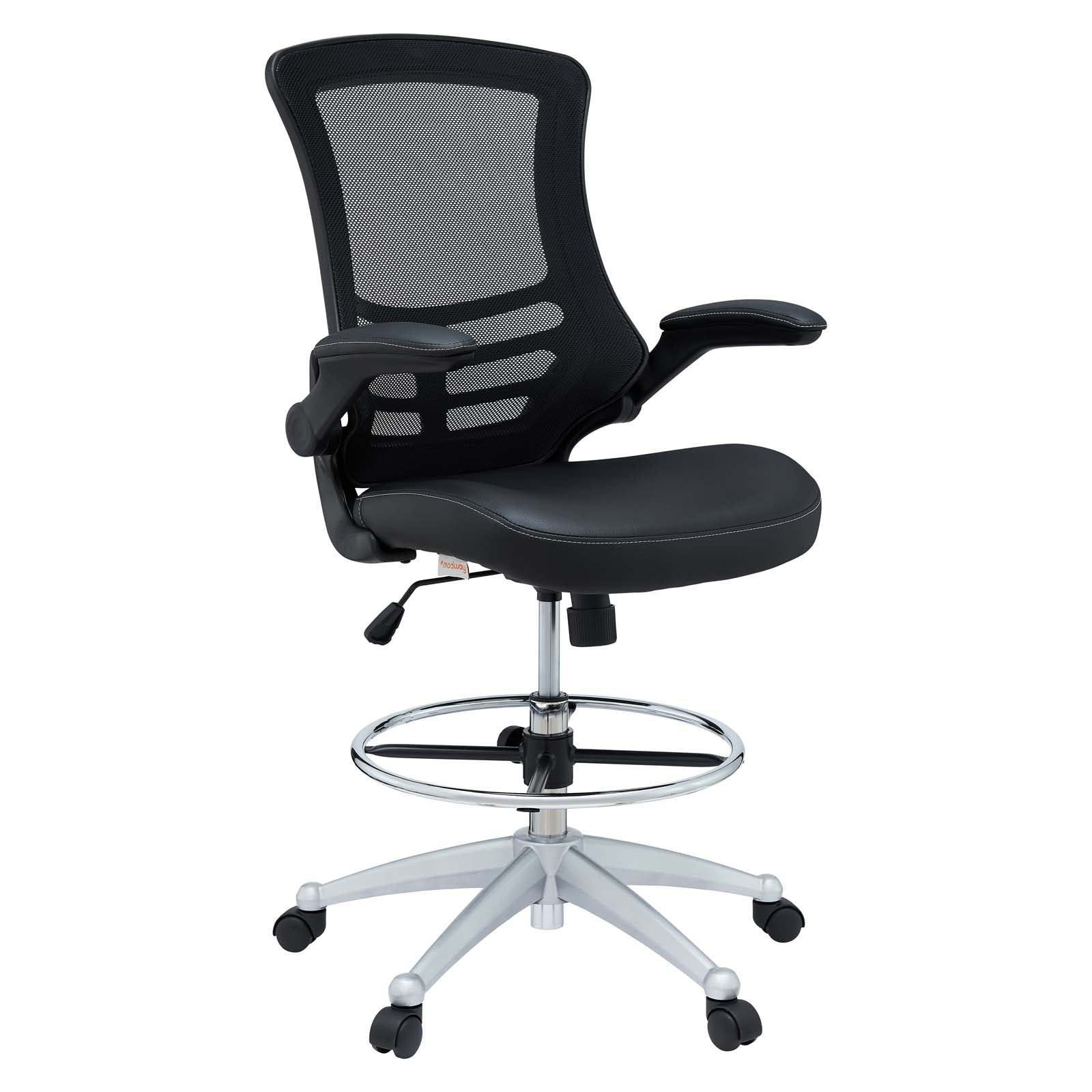 Modway Task Chairs - Attainment Vinyl Drafting Chair Black