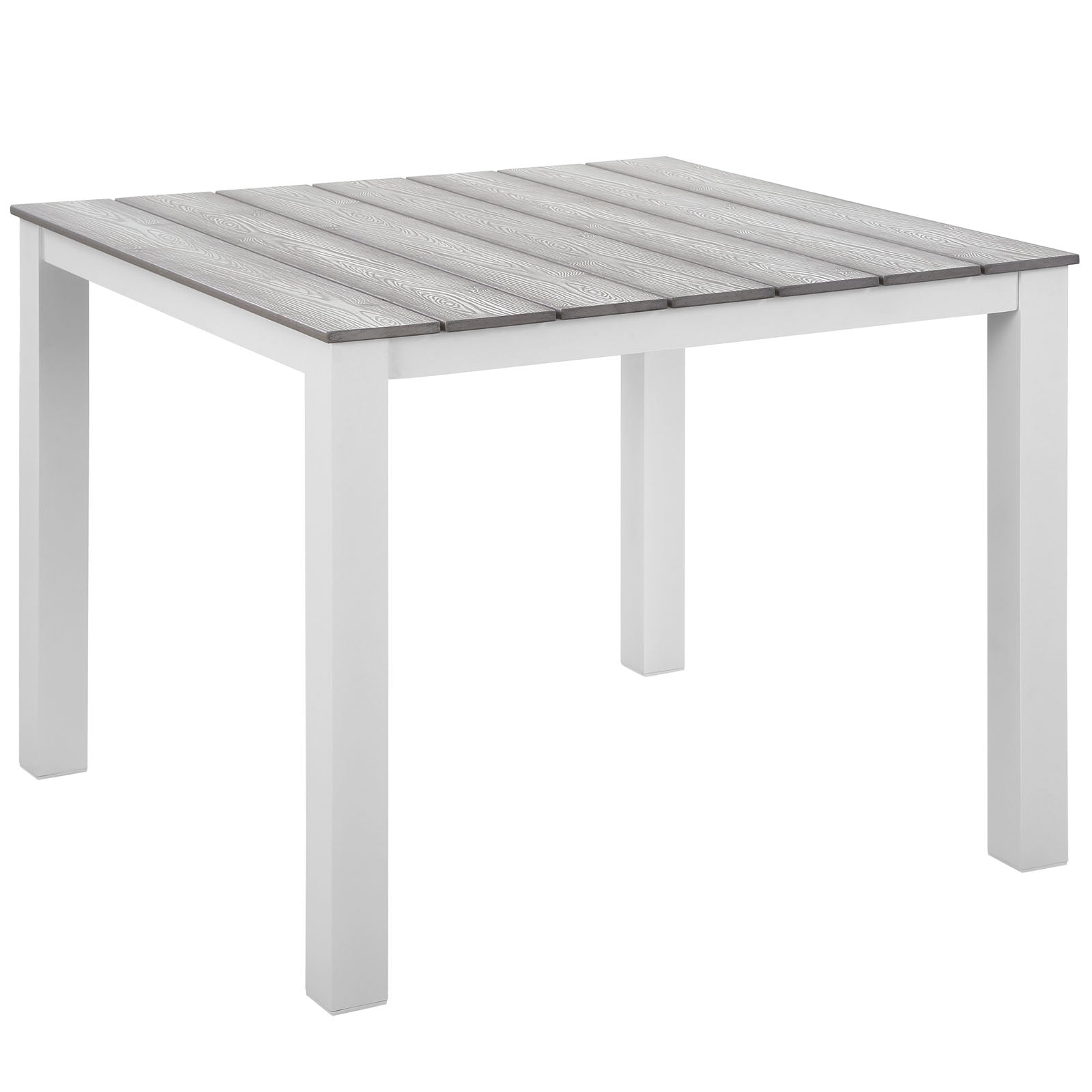 Modway Outdoor Dining Tables - Maine 40" Outdoor Patio 29.5 " H Dining Table White Light Gray