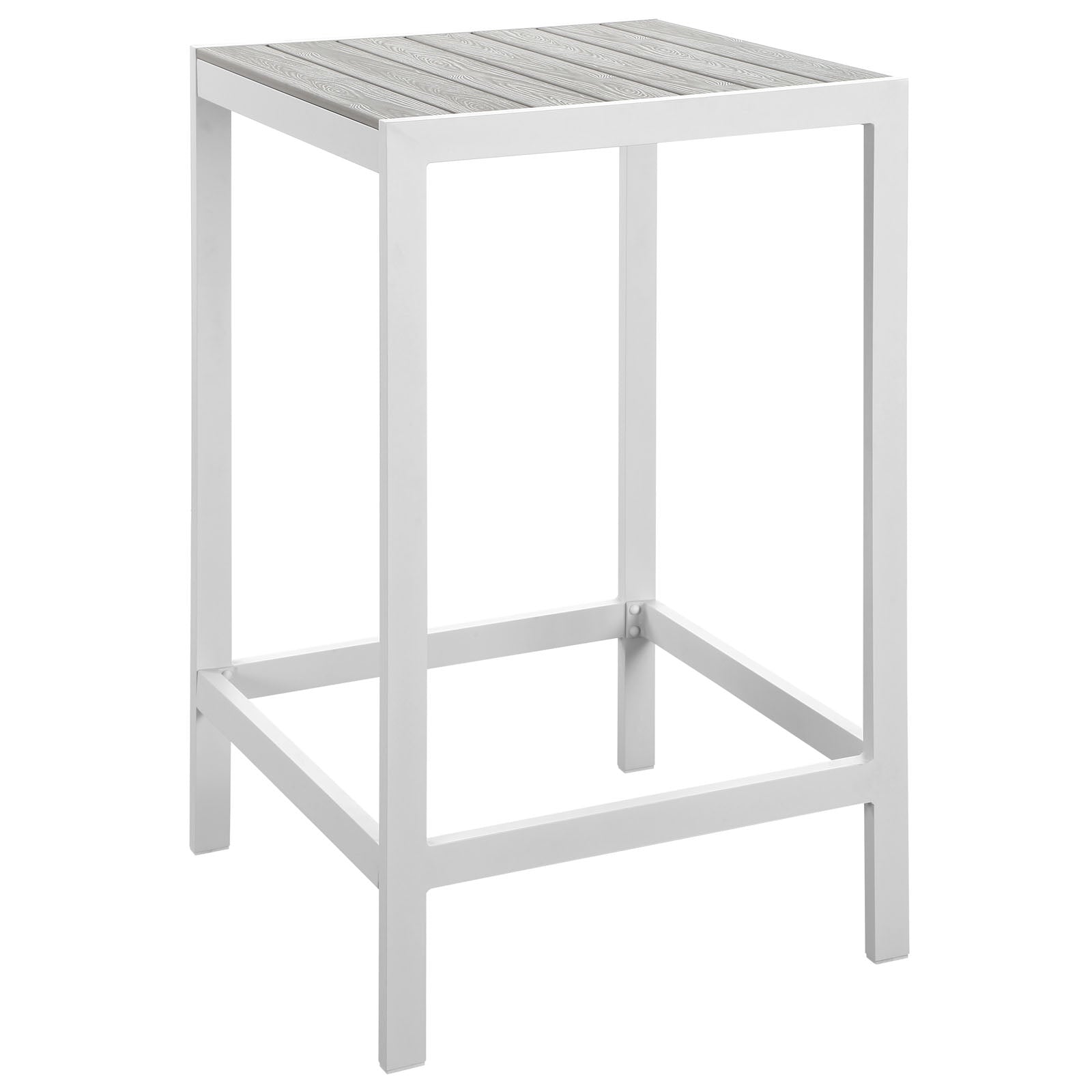 Modway Outdoor Bar Tables - Maine Outdoor Bar Table White & Light Gray