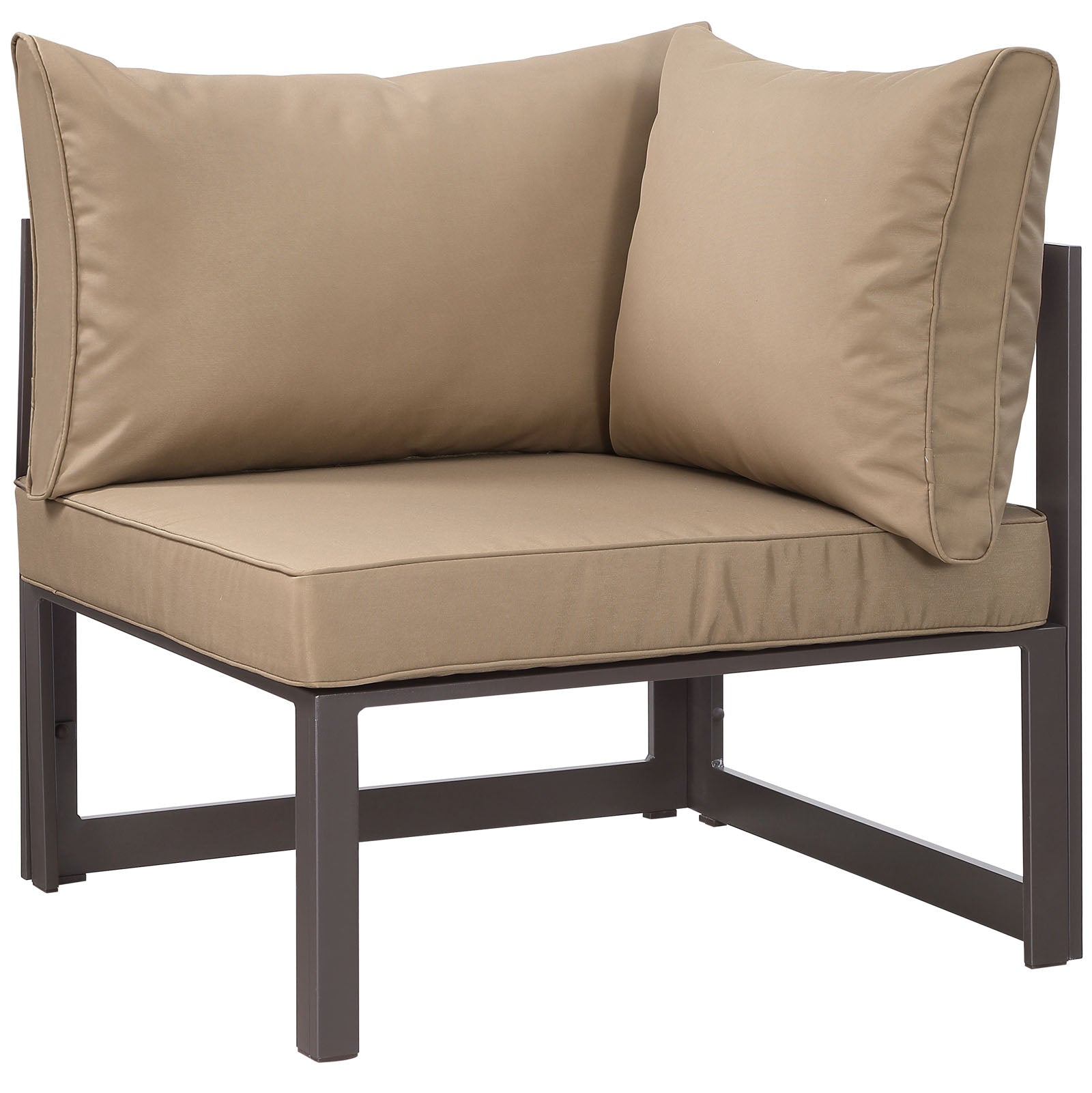 Modway Outdoor Chairs - Fortuna Corner Outdoor Patio Armchair Brown Mocha