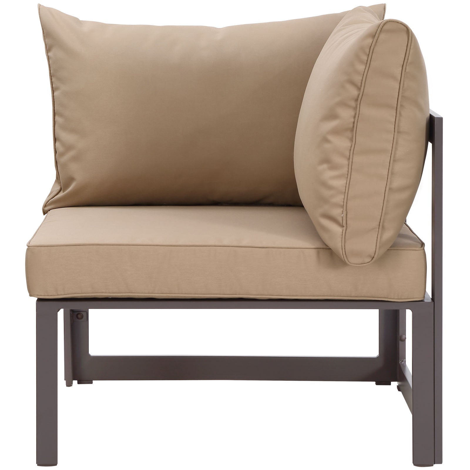 Modway Outdoor Chairs - Fortuna Corner Outdoor Patio Armchair Brown Mocha