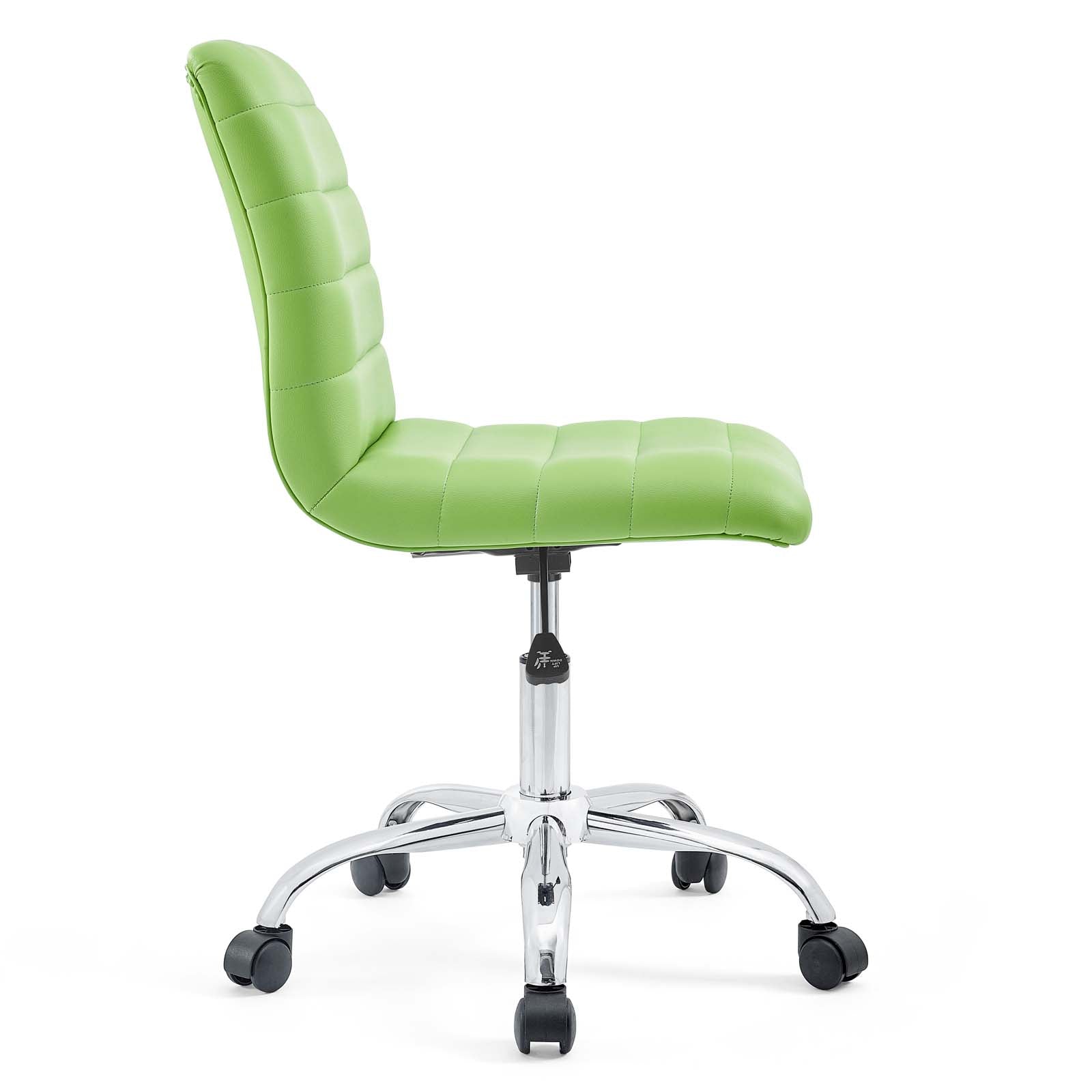 Modway Task Chairs - Ripple Armless Mid Back Vinyl Office Chair Bright Green