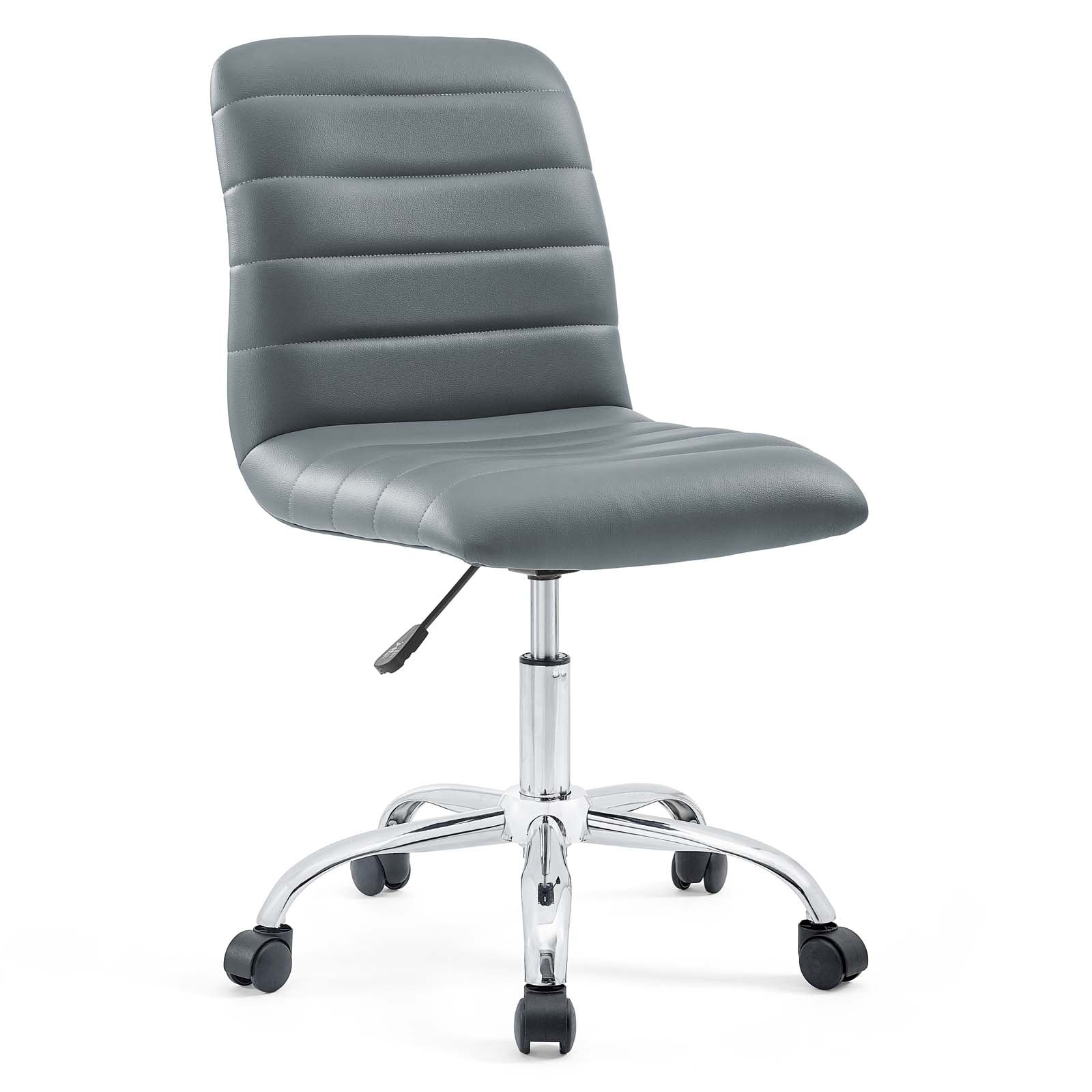 Modway Task Chairs - Ripple Armless Mid Back Vinyl Office Chair Gray
