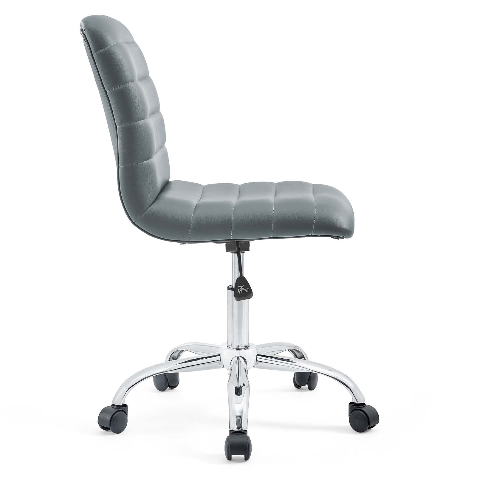 Modway Task Chairs - Ripple Armless Mid Back Vinyl Office Chair Gray