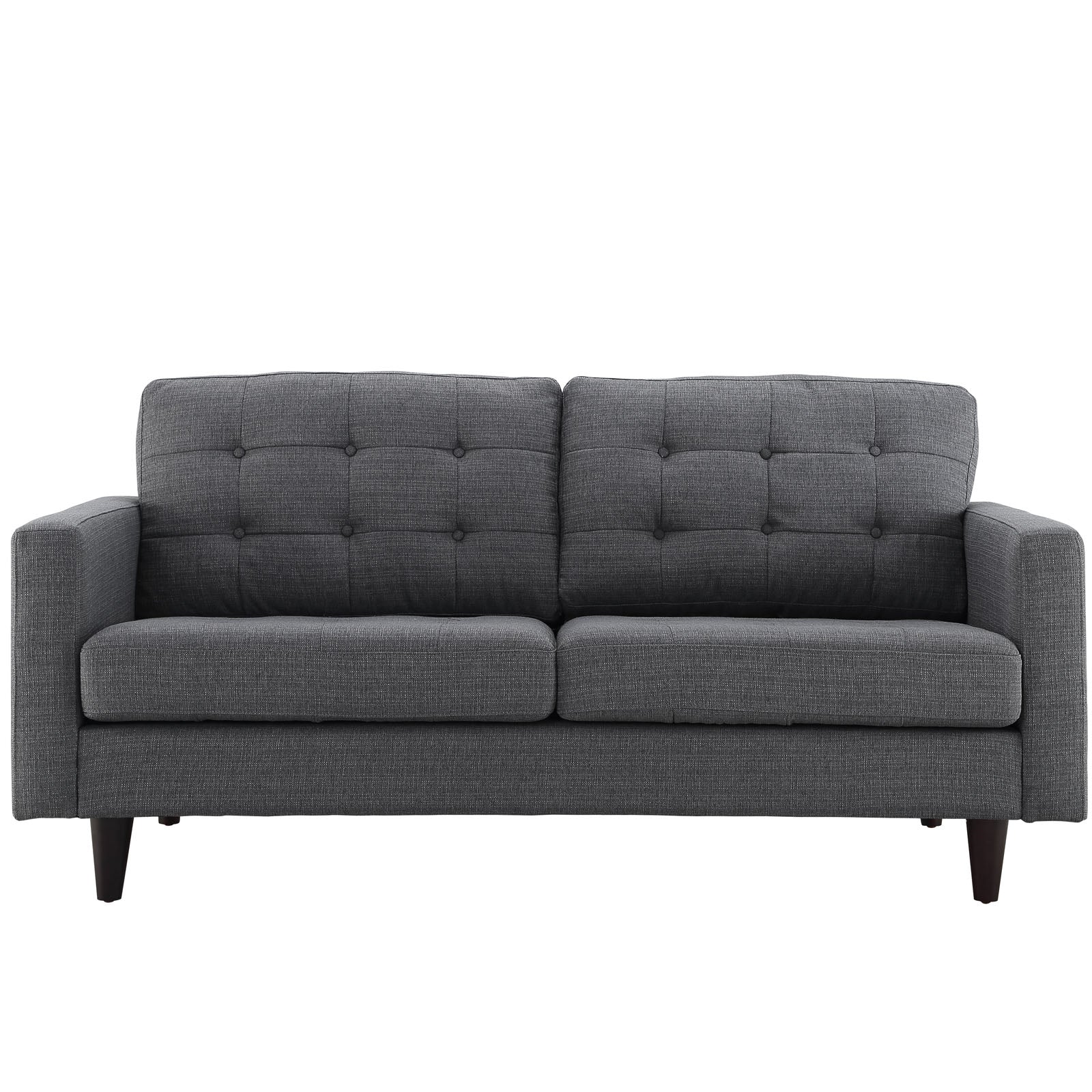 Modway Loveseats - Empress Upholstered Fabric Loveseat Gray